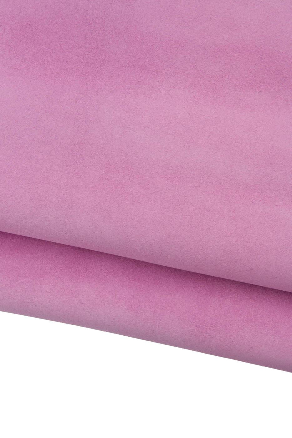 Bundle of 4 pink SUEDE leather skins, high quality Selected suede baby calf, 0.6 - 0.7 mm, ideal for hobbyists B19111-TU La Garzarara