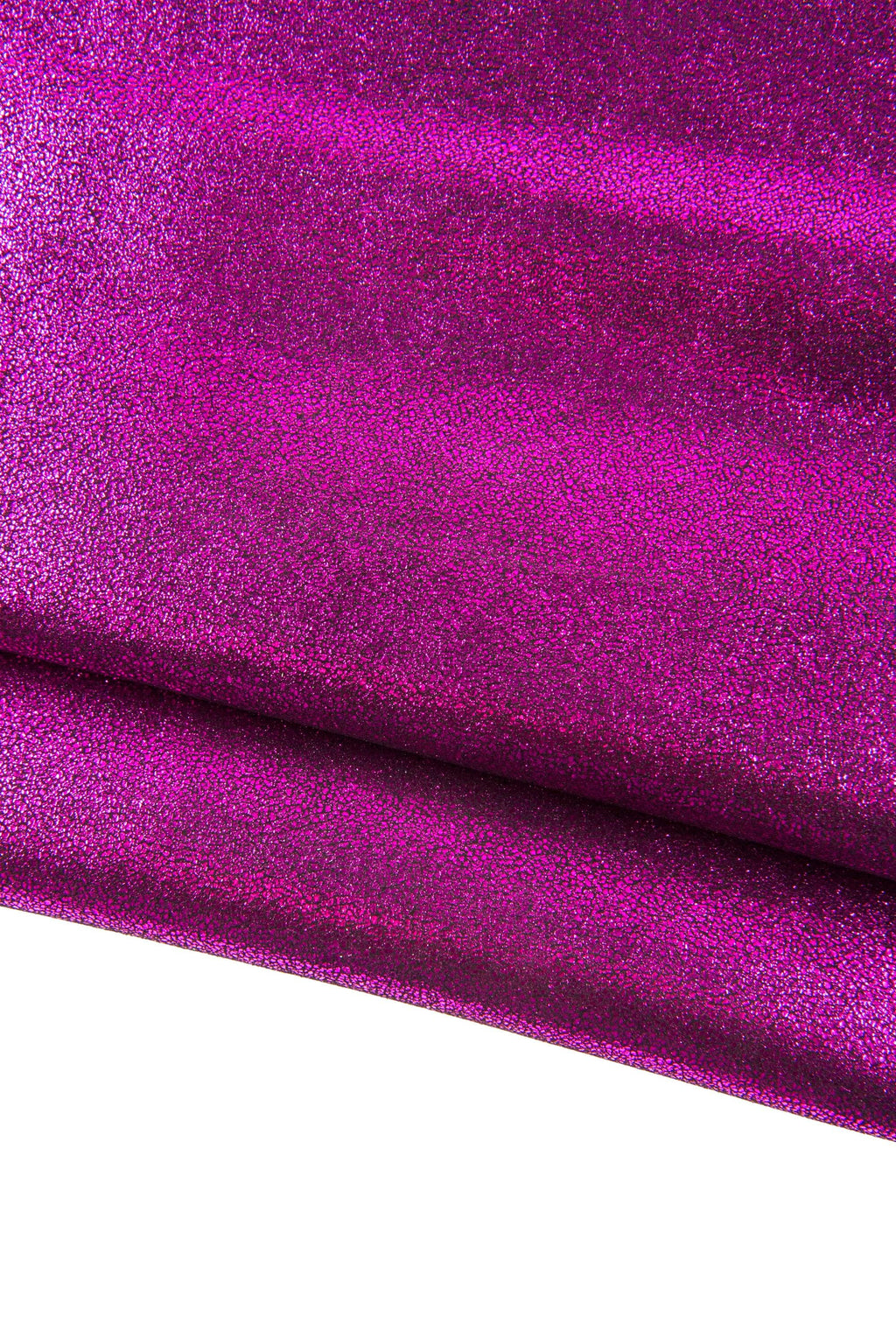 FUCHSIA metallic leather skin, CRACKLED print on soft suede goatskin, sparkle material for hobbyists 0.8-1.0 mm B19020-MT(st) La Garzarara