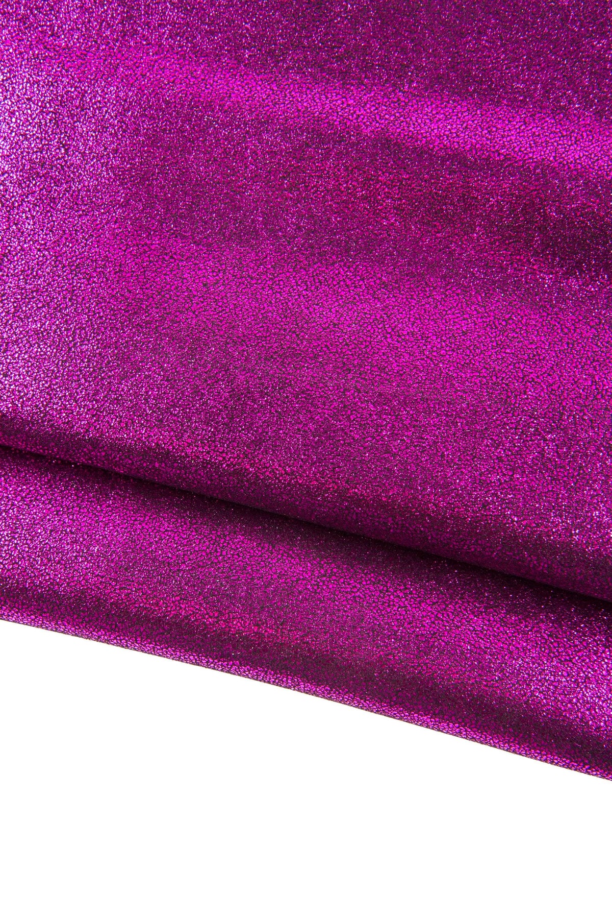 FUCHSIA metallic leather skin, CRACKLED print on soft suede goatskin, sparkle material for hobbyists 0.8-1.0 mm B19020-MT(st) La Garzarara