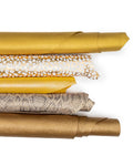 Yellow leather skins pack, Lot of 5 matching metallic solid printed hides for hobbyists B19004-MT(ST) La Garzarara
