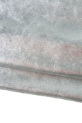 SILVER leather hide, BRIGHT metallic suede calfskin, sparkle soft split cowhide for diy projects B19094-MT La Garzarara
