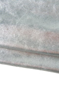 SILVER leather hide, BRIGHT metallic suede calfskin, sparkle soft split cowhide for diy projects B19094-MT La Garzarara