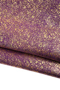 IRIDESCENT metallic leather skin, golden CRACKLED soft goatskin, purple suede with gold texture, for diy projects B19068-MT(st) La Garzarara