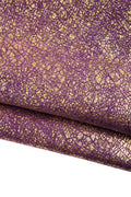 IRIDESCENT metallic leather skin, golden CRACKLED soft goatskin, purple suede with gold texture, for diy projects B19068-MT(st) La Garzarara