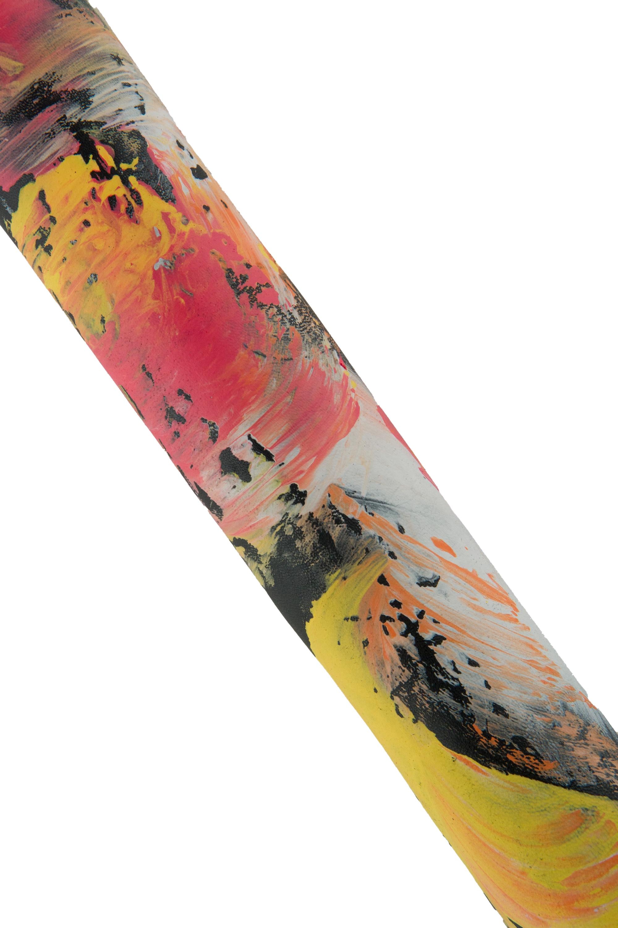Color Splash Leather skin, MULTICOLOR hand-PAINTED leather skin, colorful abstract hide B19055-DM La Garzarara