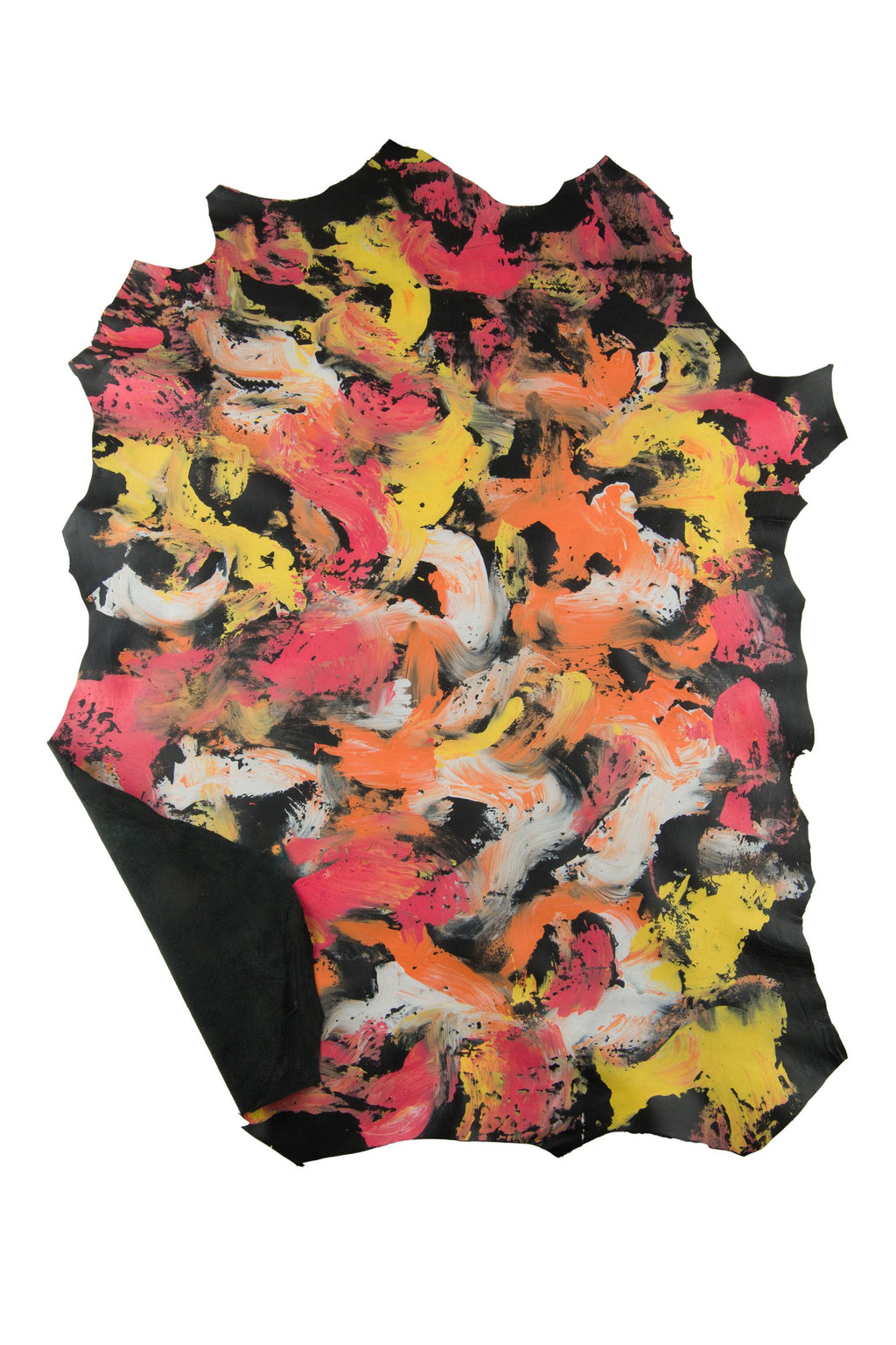 Color Splash Leather skin, MULTICOLOR hand-PAINTED leather skin, colorful abstract hide B19055-DM La Garzarara