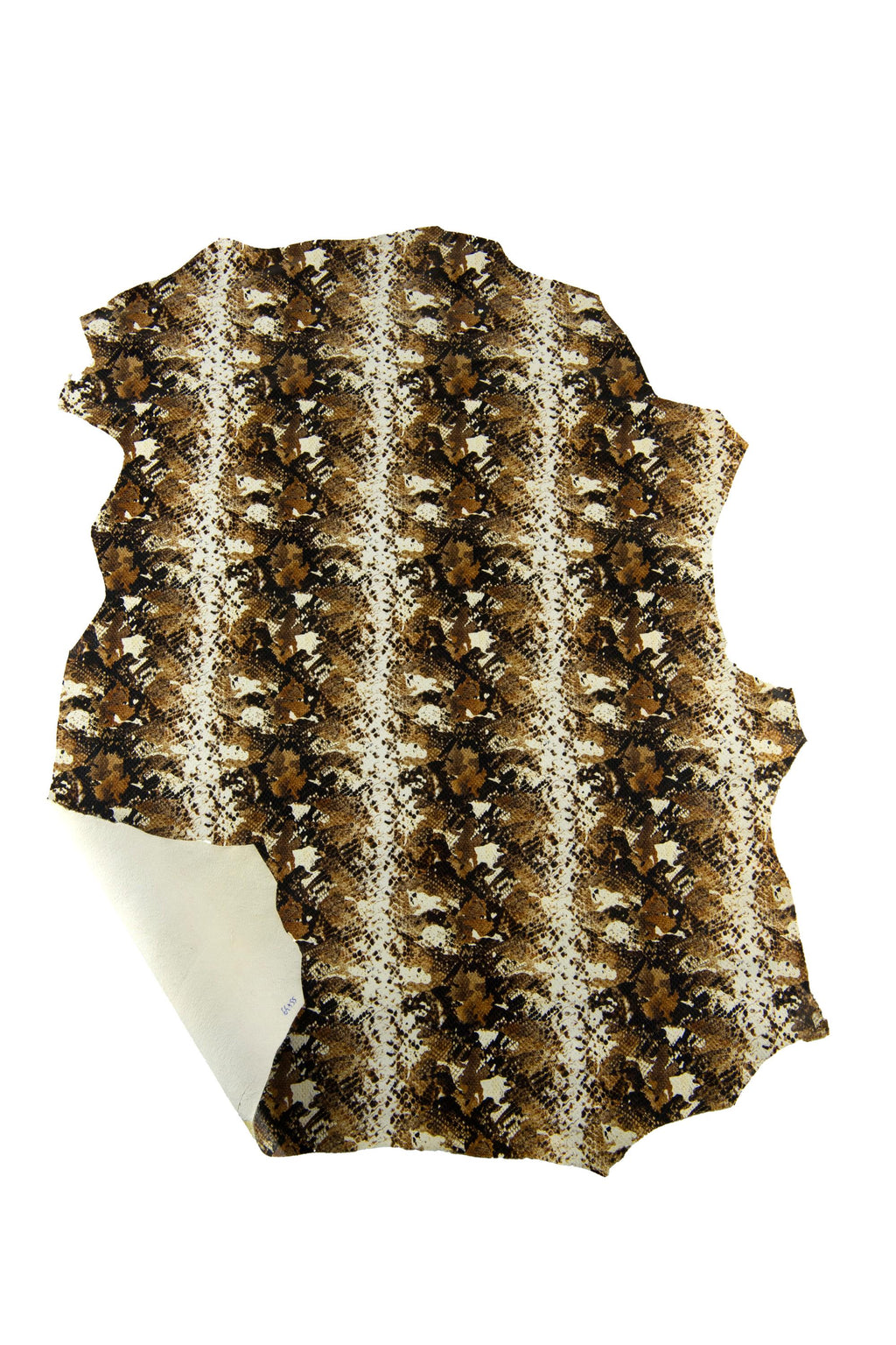 Brown Snake Print Leather Hide, Soft Italian Leather, Reptile Pattern Leather for Bags, Wallets & Leathercraft B19285-ST La Garzarara