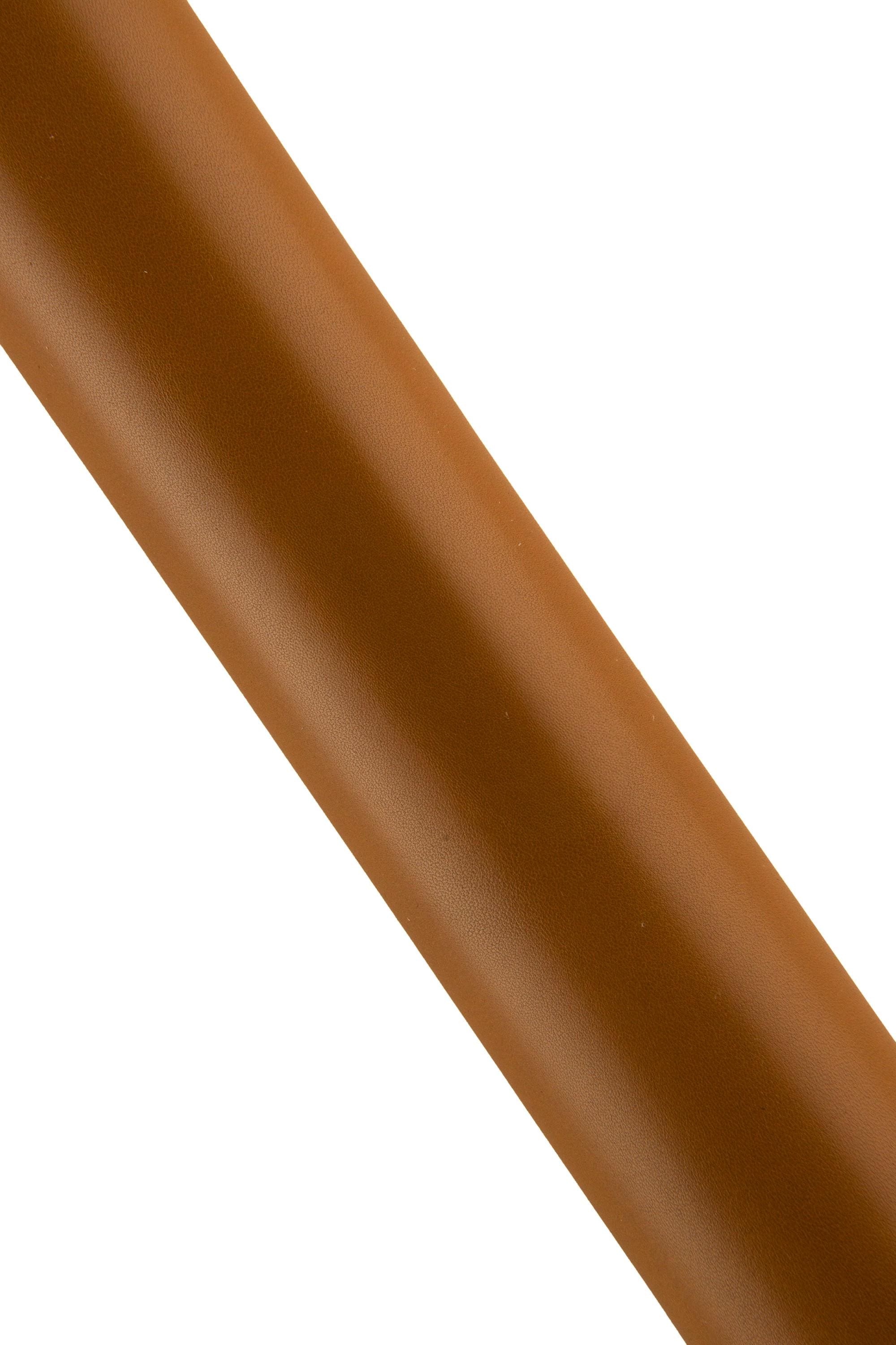 Tan SMOOTH leather skin, GLOSSY soft goatskin, brown thin flat hide for diy creations B19263-TU La Garzarara