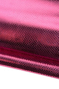 Pink PYTHON textured leather hide, METALLIC reptile snake printed cowhide, soft bright hide ideal for hobbyists B19270-MT(st) La Garzarara