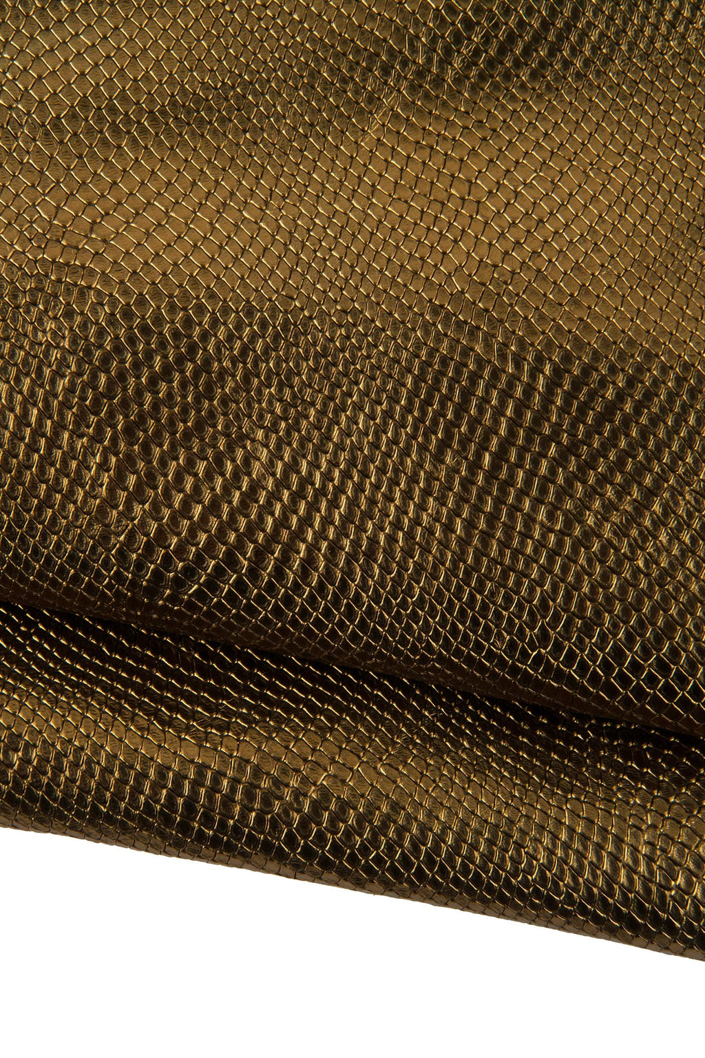 Bronze METALLIC REPTILE printed goatskin, soft embossed leather skin, bright snakeskin for hobbyists B19272-MT(st) La Garzarara