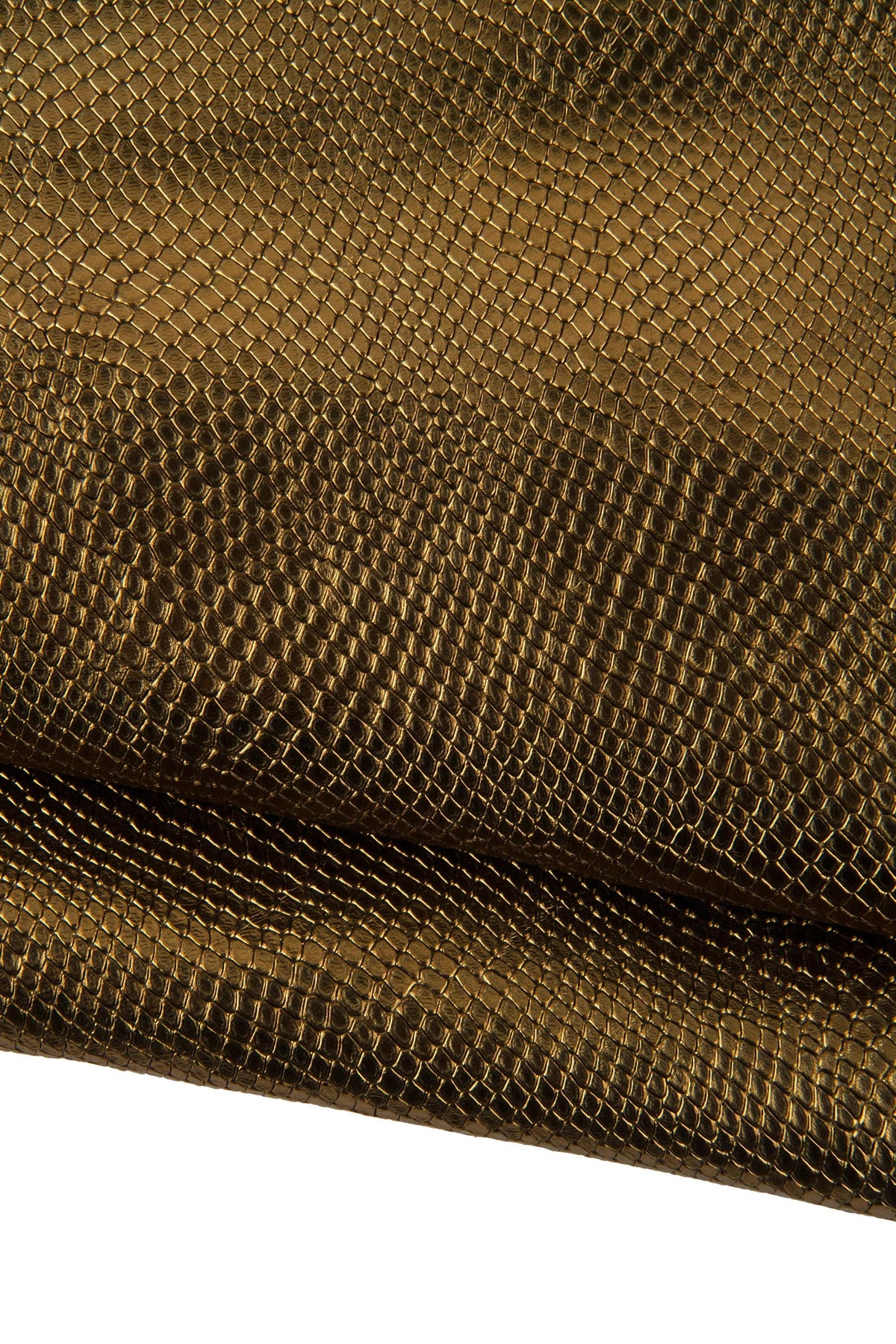 Bronze METALLIC REPTILE printed goatskin, soft embossed leather skin, bright snakeskin for hobbyists B19272-MT(st) La Garzarara