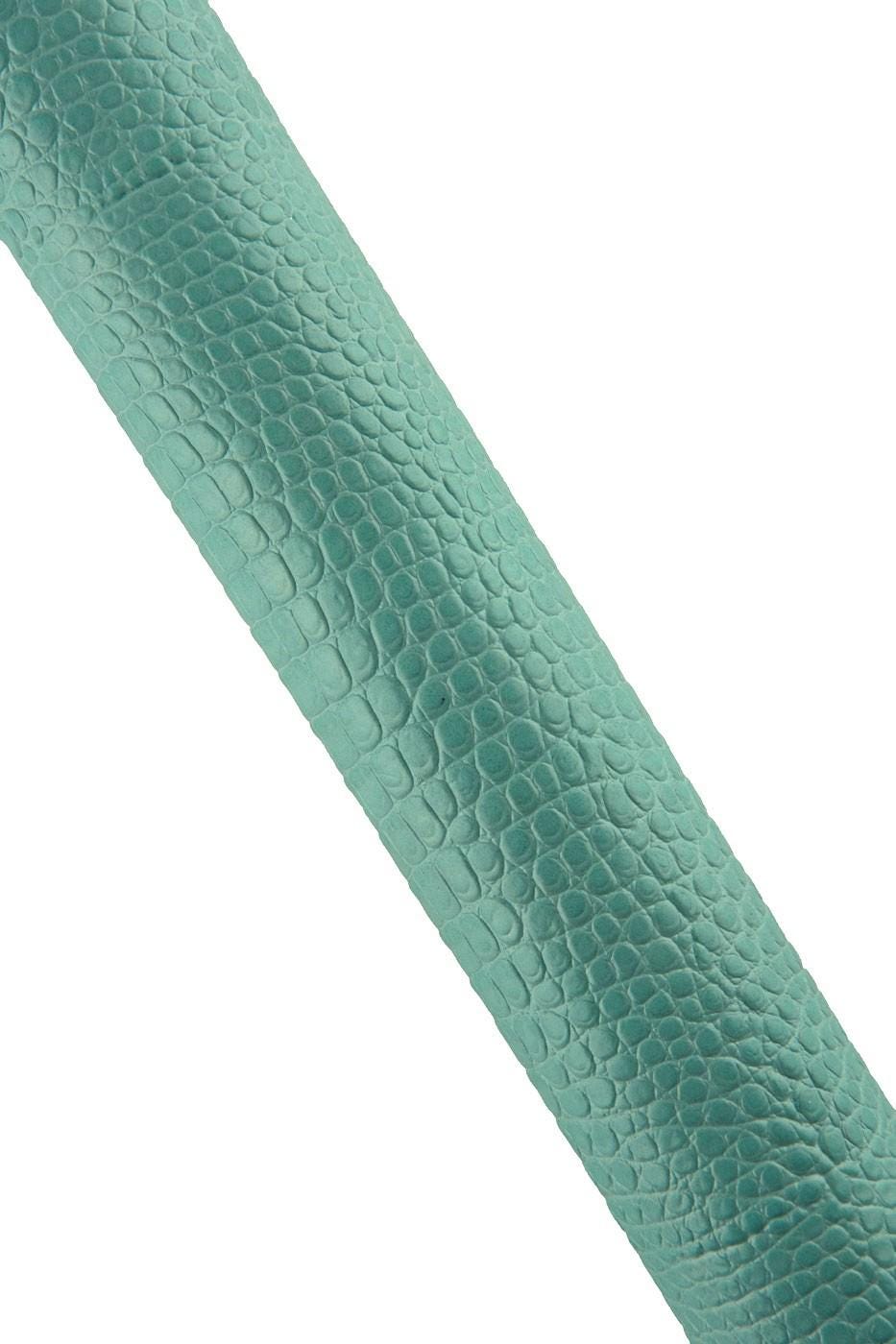Turquoise Crocodile Embossed Leather hide, Tiffany Blue Croc Genuine cow for Bags, Wallets & Luxury Leathercraft B19293-ST La Garzarara