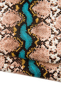 MULTICOLOR PYTHON printed leather skin, reptile textured goatskin, snake pattern on glossy soft hide, ideal for diy B19015-ST La Garzarara