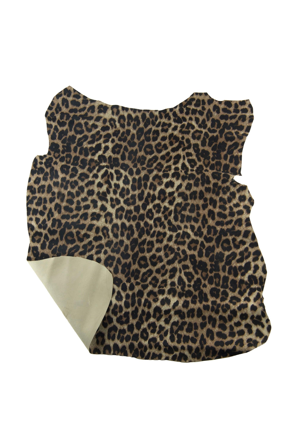 LEOPARD textured leather skin, brown - black CHEETAH printed goatskin, animal pattern on soft matt hide B19208-ST La Garzarara