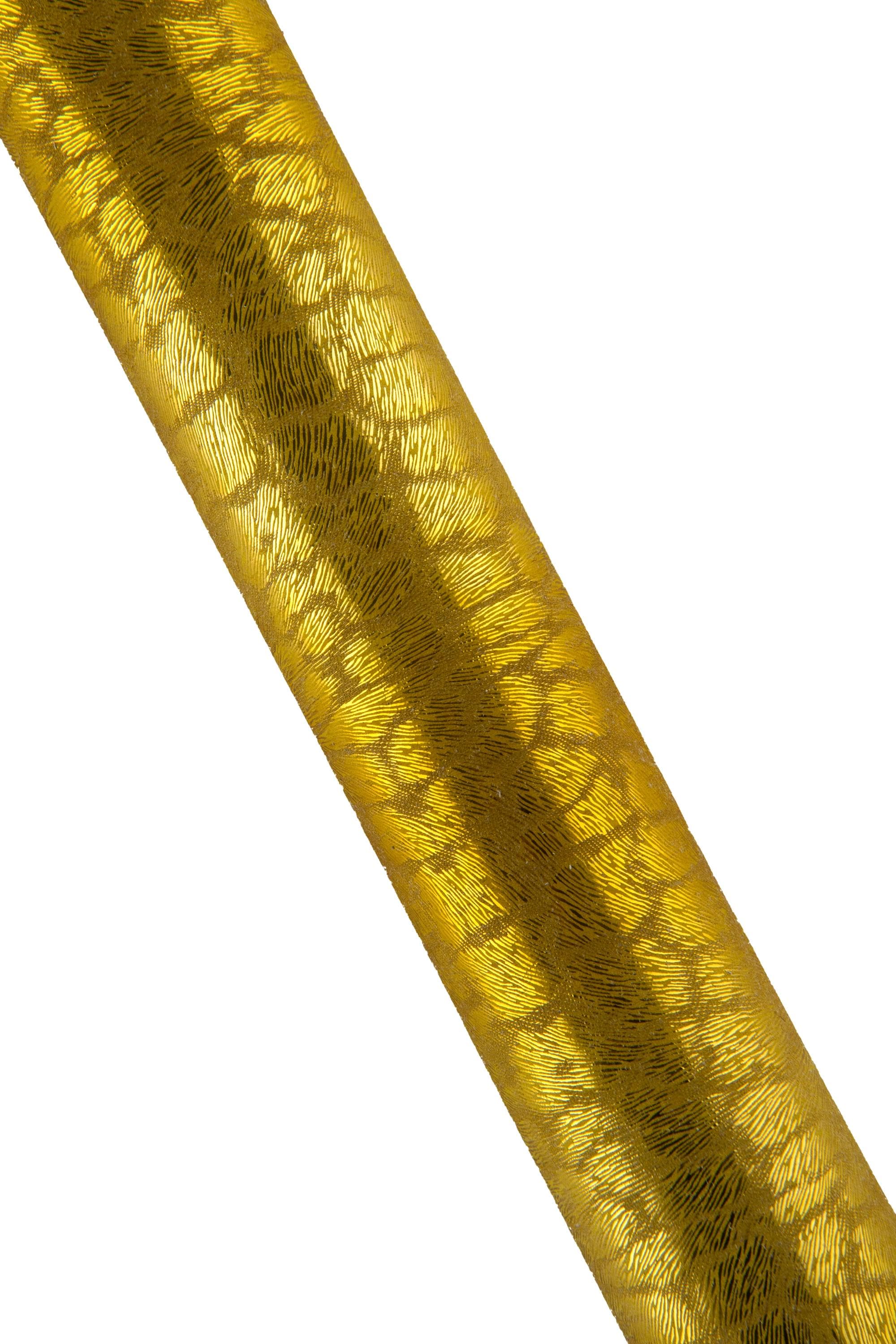 Gold LEOPARD printed leather skin, golden METALLIC goatskin - animal texture on soft bright skin for hobbyists B19269-MT(st) La Garzarara