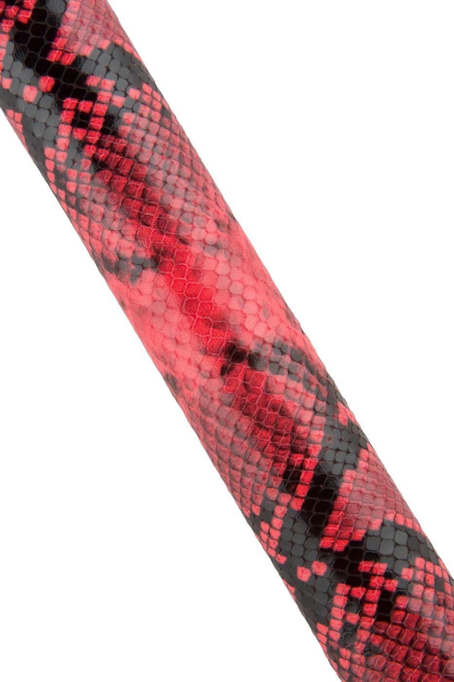 Red Snakeskin Leather hide, embossed Snake Print Italian Leather, Luxury Leather for Handbags, red Pyton skins B19018-ST La Garzarara
