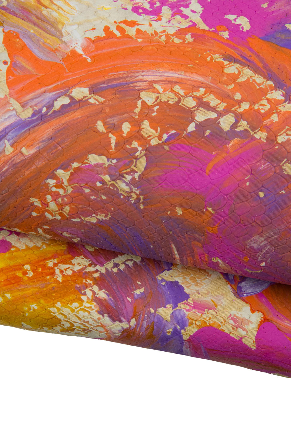 Multicolor Color Wash Leather Hide, Artistic Lamb Skin One of a Kind leather for crafters B19063-DM La Garzarara
