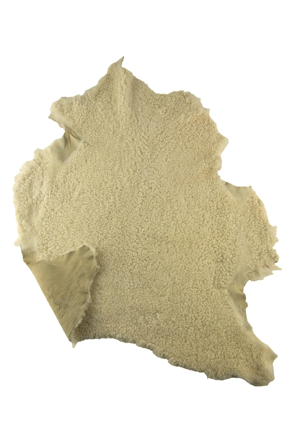 Cream hair on sheepskin lamb skin - shearling fur hairy sheep - Italian soft sheepskin leather - long curly hair B19364-MNT LaGarzarara