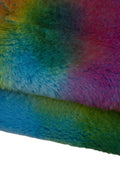 Rainbow Shearling Leather skin, Genuine Sheepskin with Wool, Backed hide with Fabric, Italian Lambskin B19368-MNT