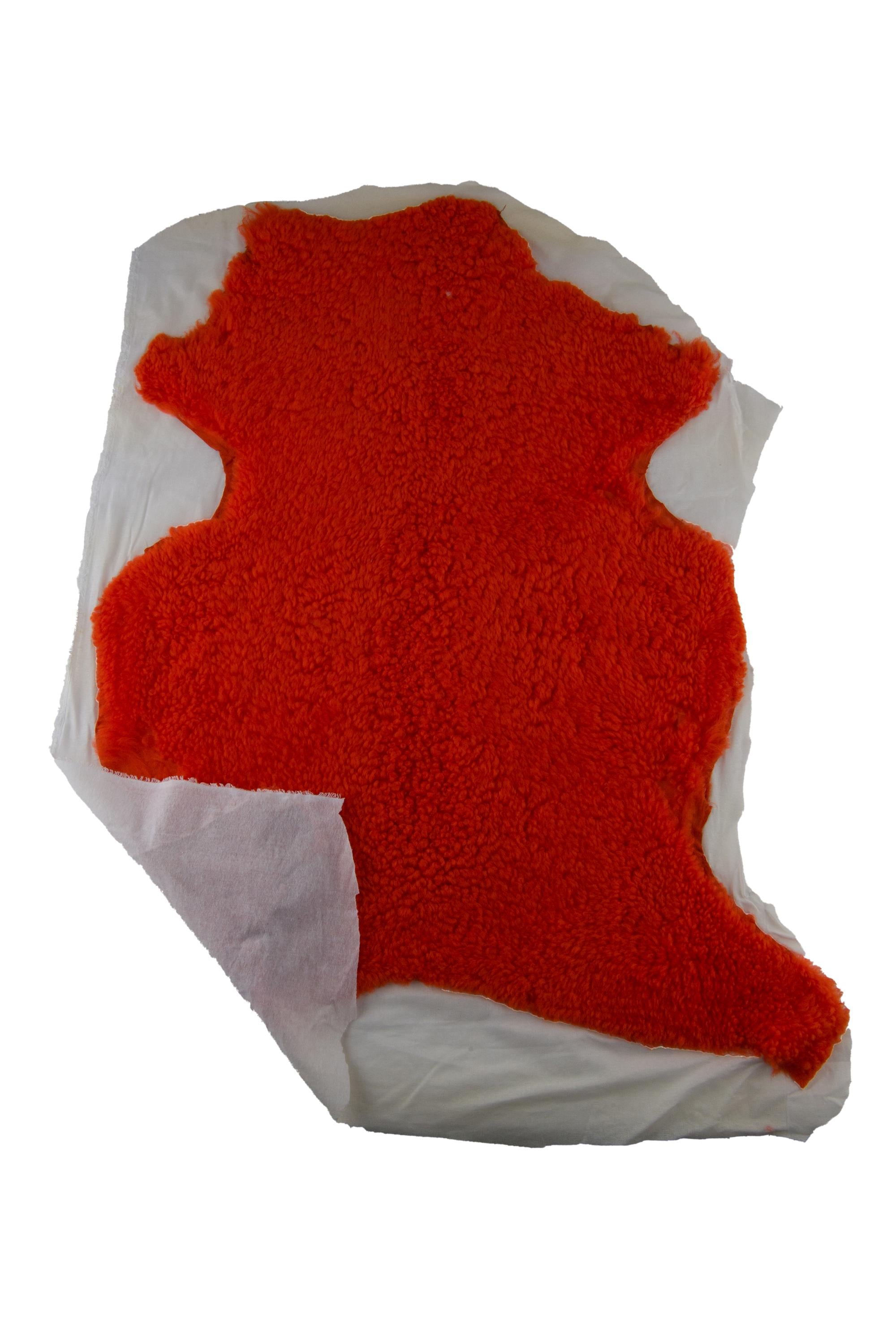 Curly Shearling Sheepskin, Genuine sheepskin Lamb Fur, Fabric Backed,Orange shearling, double face sheep wool leather B19371-MNT