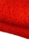 Curly Shearling Sheepskin, Genuine sheepskin Lamb Fur, Fabric Backed,Orange shearling, double face sheep wool leather B19371-MNT