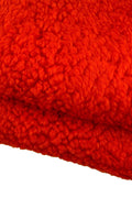 Curly Shearling Sheepskin, Genuine sheepskin Lamb Fur, Fabric Backed,Orange shearling, double face sheep wool leather B19371-MNT