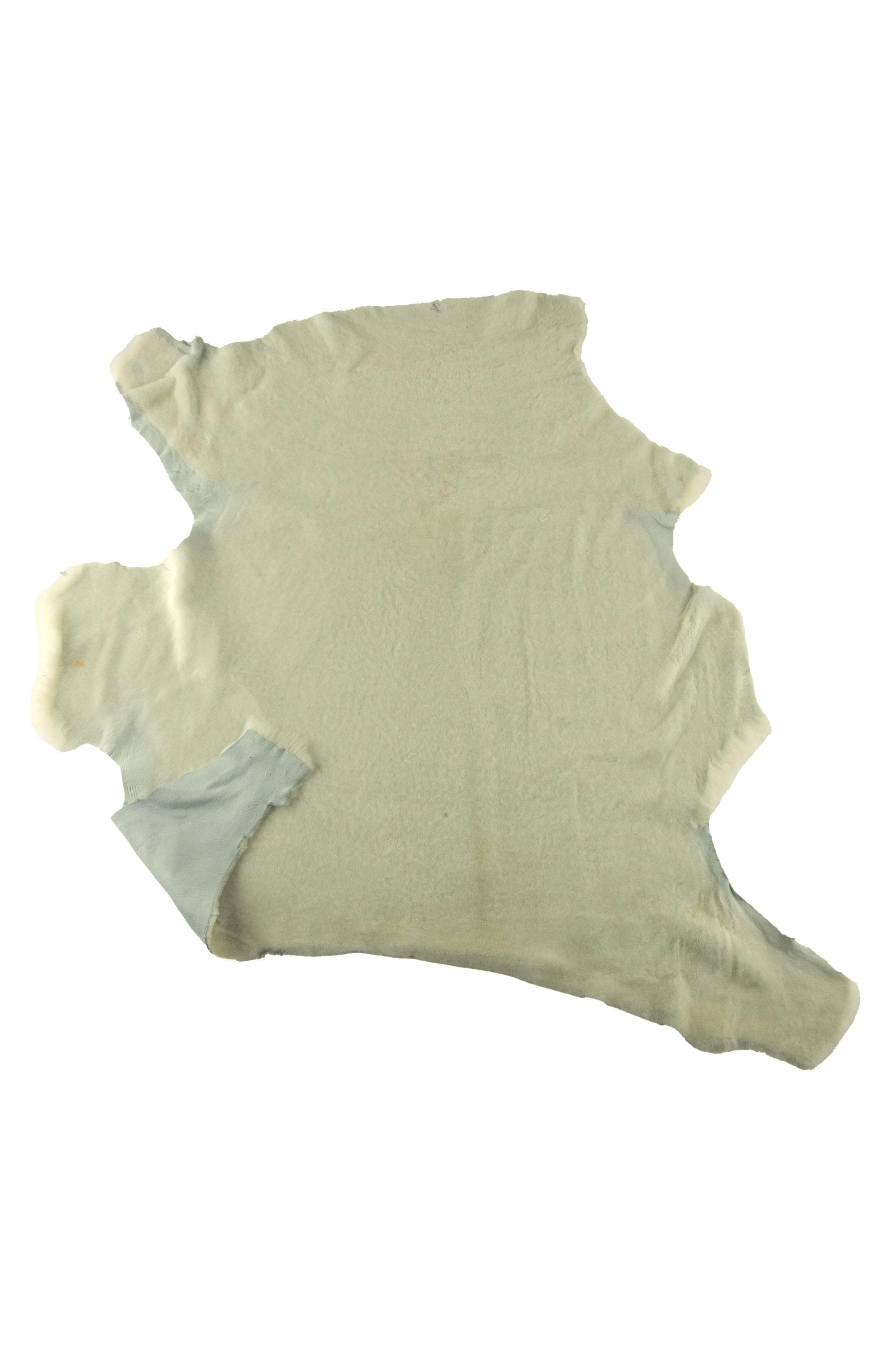 Cream SHEARLING sheep leather for lining use - FUR hair on sheepskin lamb skin - Italian hairy sheep B19367-MNT La Garzarara