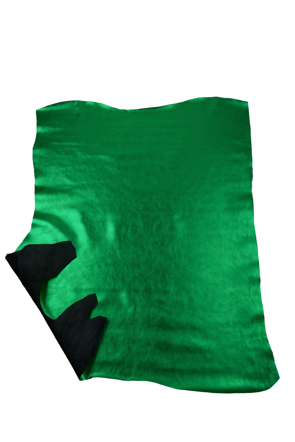 Green METALLIC leather hide, SMOOTH metal calfskin, glossy soft cowhide for hobbyists B19257-MT La Garzarara