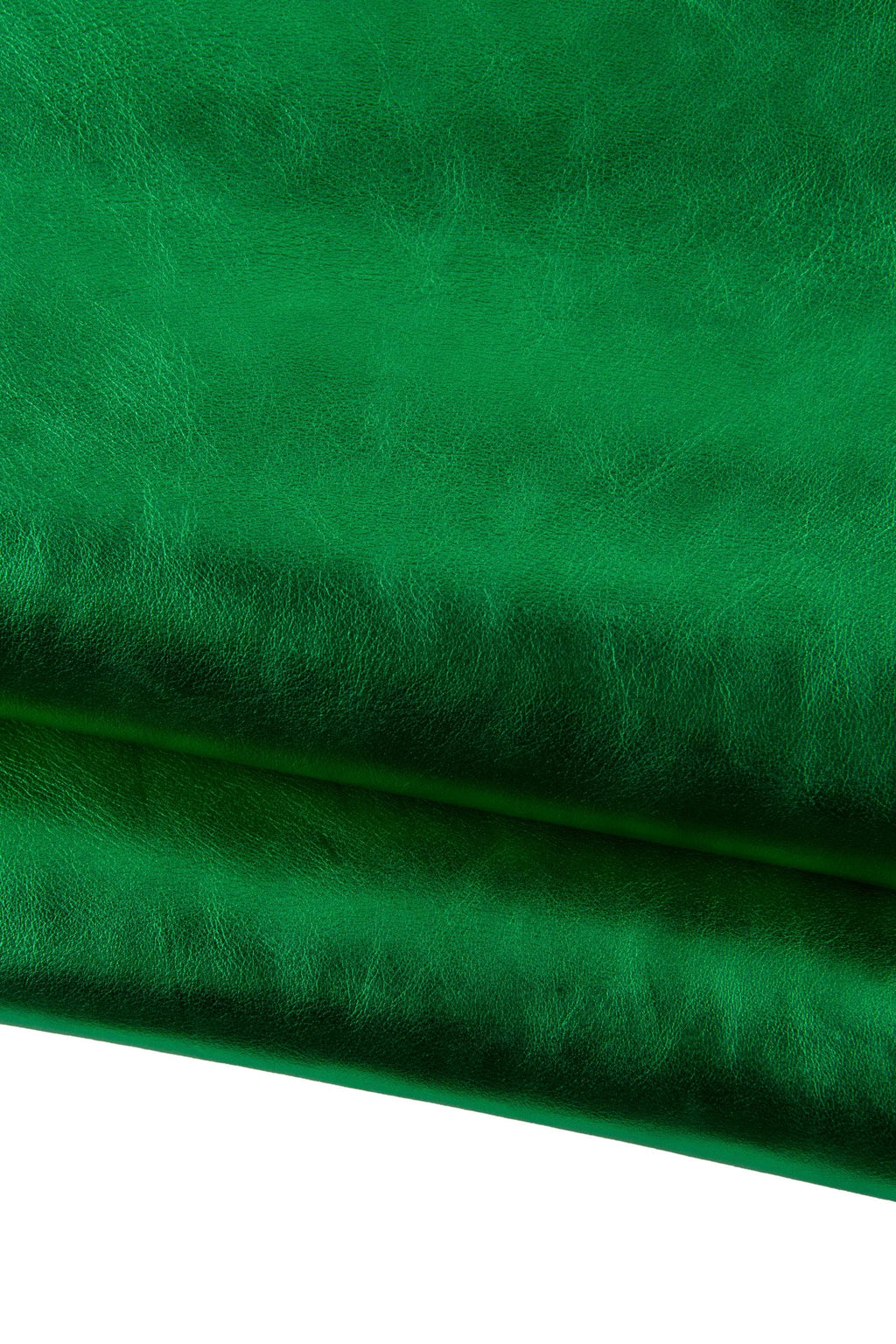 Green METALLIC leather hide, SMOOTH metal calfskin, glossy soft cowhide for hobbyists B19257-MT La Garzarara