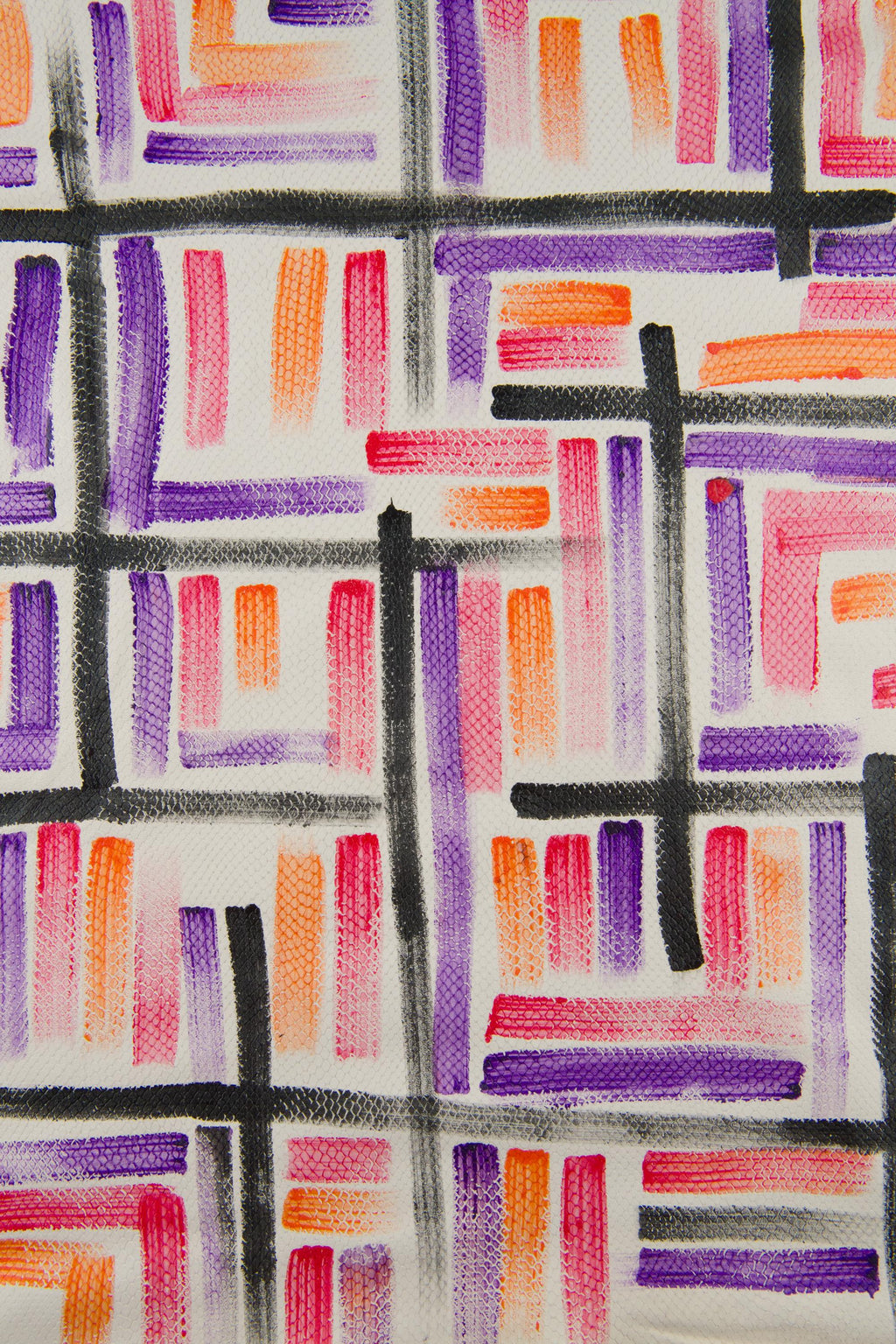 Multicolor Brush stroke GEOMETRIC textured hide, Colorful geometric textured leather skin B19031-DM La Garzarara