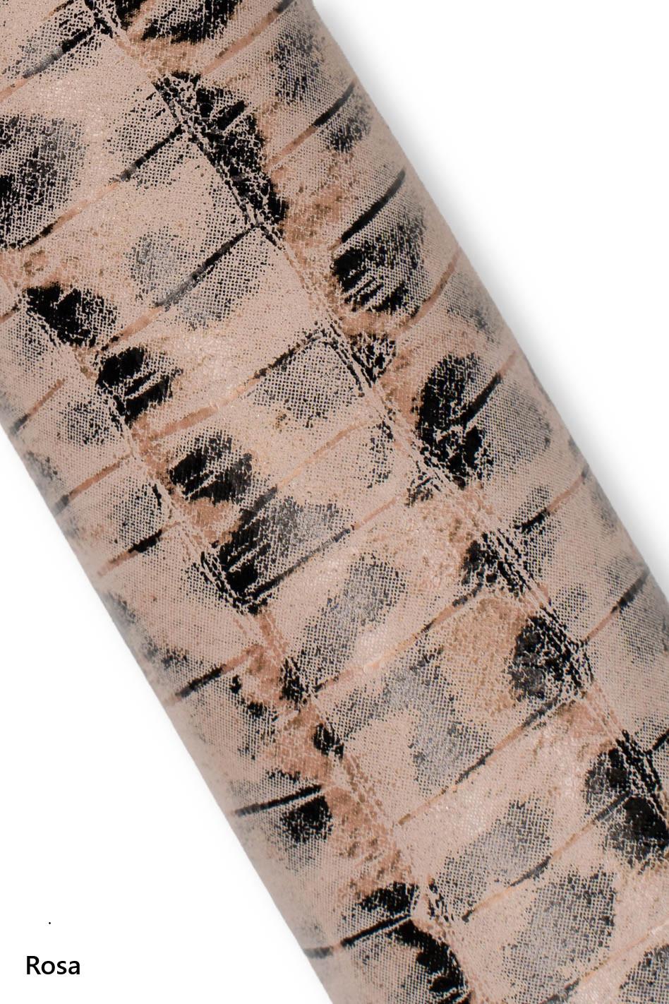 Animal printed leather hides, LEOPARD texture on CROCODILE embossed goatskin, cheetah printed skin for diy projects B19179-ST La Garzarara