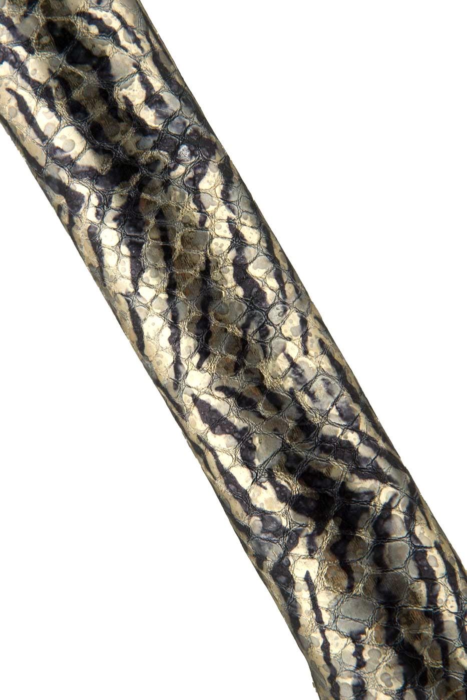 Fancy leather skin, metallic crocodile and zebra pattern, luxury printed hide B18744-MT(st)