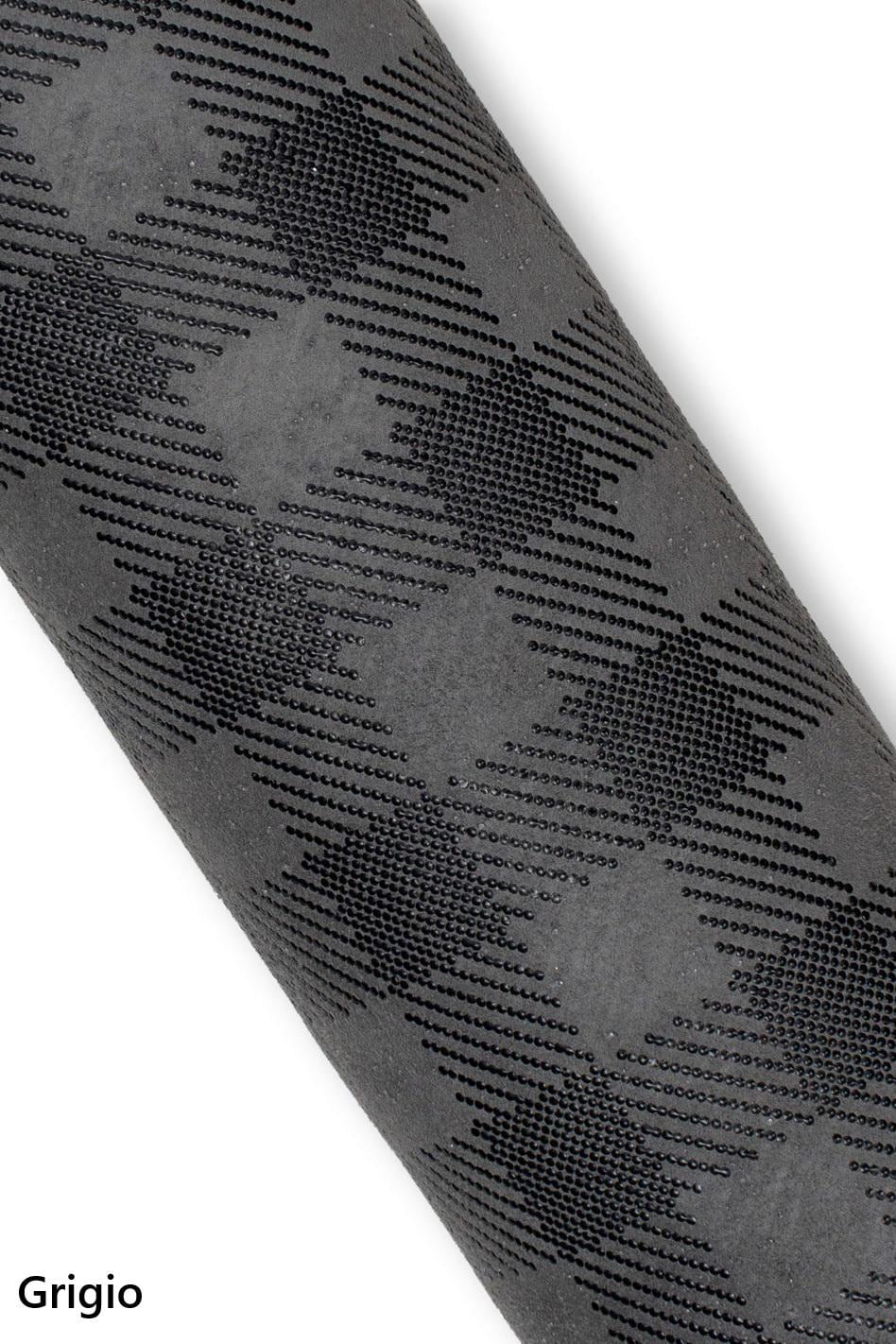 PLAID printed leather skin, brown - grey - tobacco, GINGHAM pattern on matt soft suede goat hides for hobbyists B19140-ST La Garzarara