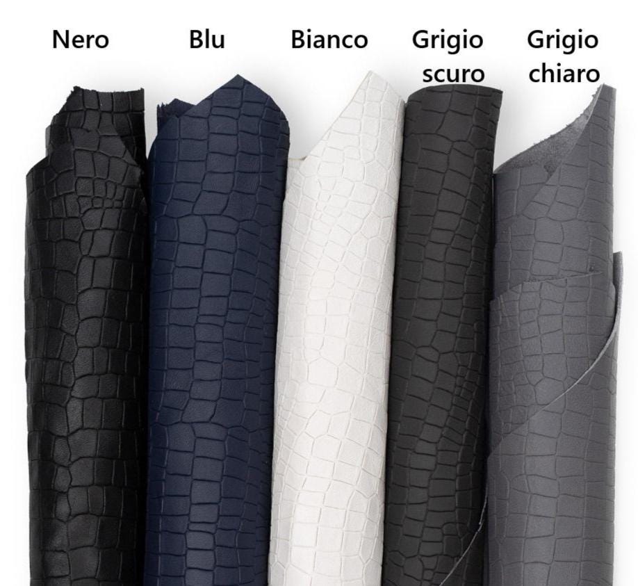 Matte Crocodile Print Leather skins, embossed crocodile hide, alligator sheepskin, soft croc lambskin 0.6 - 0.8 mm B19147-ST La Garzarara