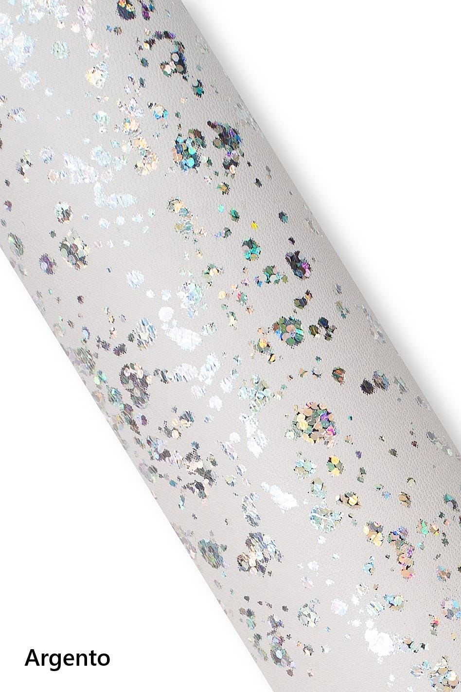 SPLASH GLITTERED metallic sheepskin, iridescent textured skins, soft and bright leather hides for crafters 0.6 - 0.8 mm B19183-MT(st)