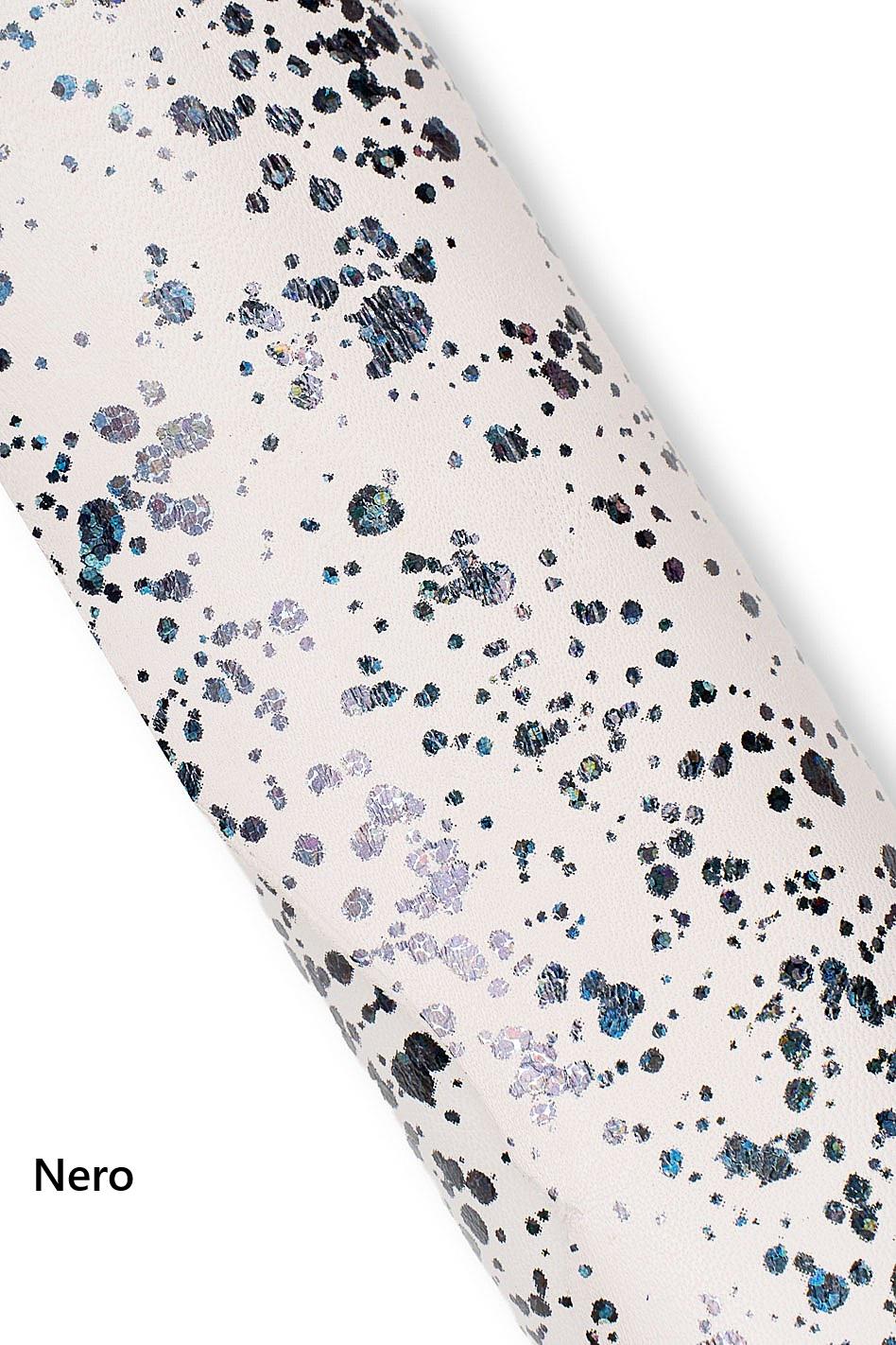 SPLASH GLITTERED metallic sheepskin, iridescent textured skins, soft and bright leather hides for crafters 0.6 - 0.8 mm B19183-MT(st)
