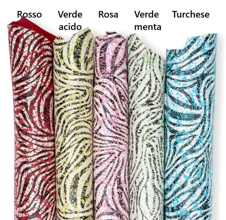 White and black ZEBRA printed leather skins gold on the edges, colorful SPLASH glittered metallic goatskin, soft and bright B19168-MT(st)