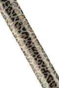 LEOPARD printed leather skin, black - beige METALLIC cheetah texture on gray goatskin,soft bright skin 0.5-0.8 mm B19258-MT(st) La Garzarara