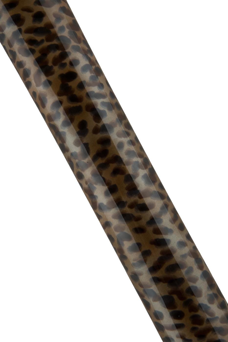 Black LEOPARD texture on brown patent goatskin, CHEETAH printed skin, soft animal printed hide for diy projects B19253-ST La Garzarara