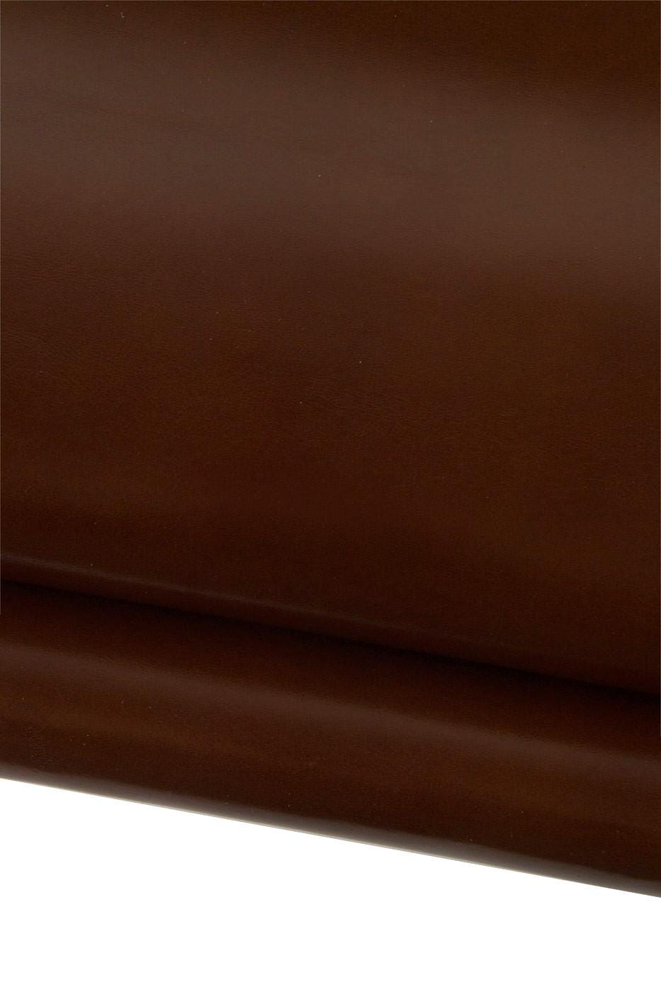 Brown SMOOTH leather skin, GLOSSY super soft goatskin, thin hide for crafting - 0.6 - 0.7 mm B19260-TU La Garzarara