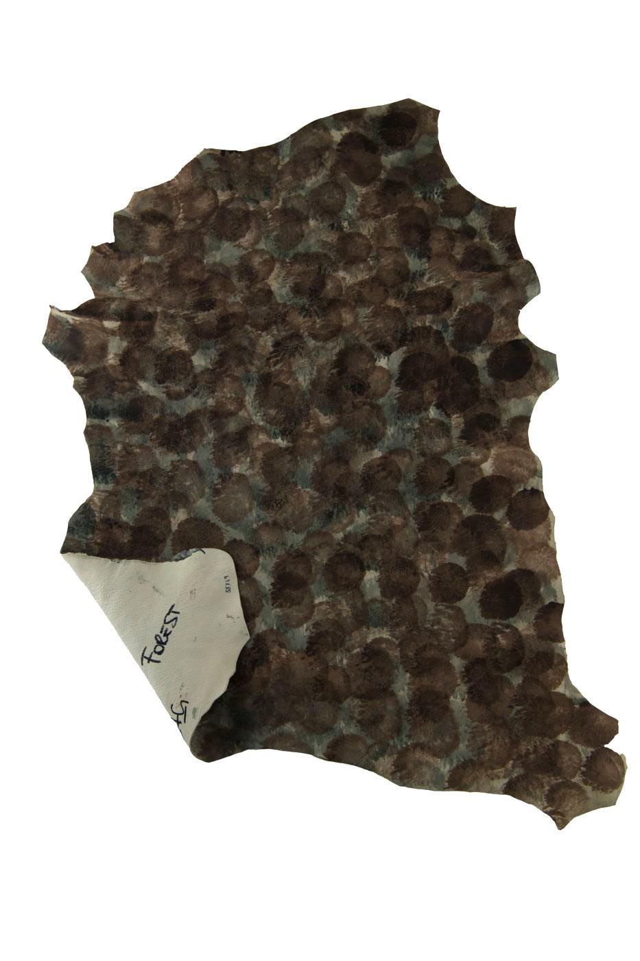VINTAGE textured SUEDE goatskin, distressed printed leather skin, matt soft temper, ideal for crafters 1.2-1.4 mm B19209-VT La Garzarara