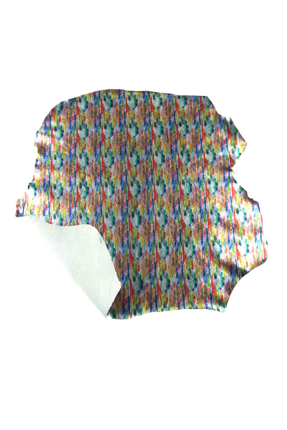 Multicolor BRUSH STROKE textured goatskin, colorful painte effect dessigner leather skin B19189-MT(st) LaGarzarara