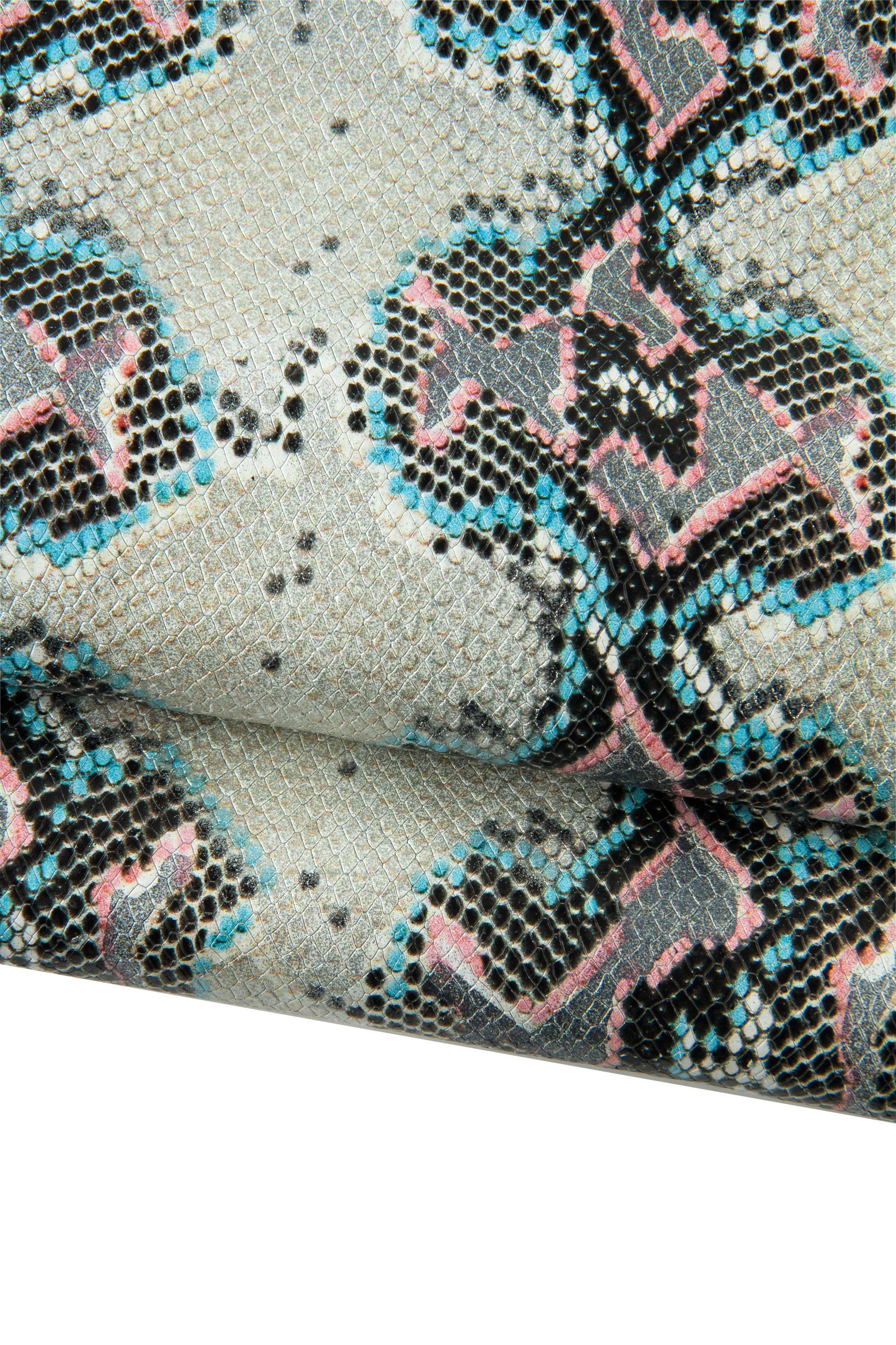 Metallic Python Leather Hide, Soft Italian snakeskin Leather, Silver Snake Print Leather for Bags Accessories B19290-MT(st) La Garzarara