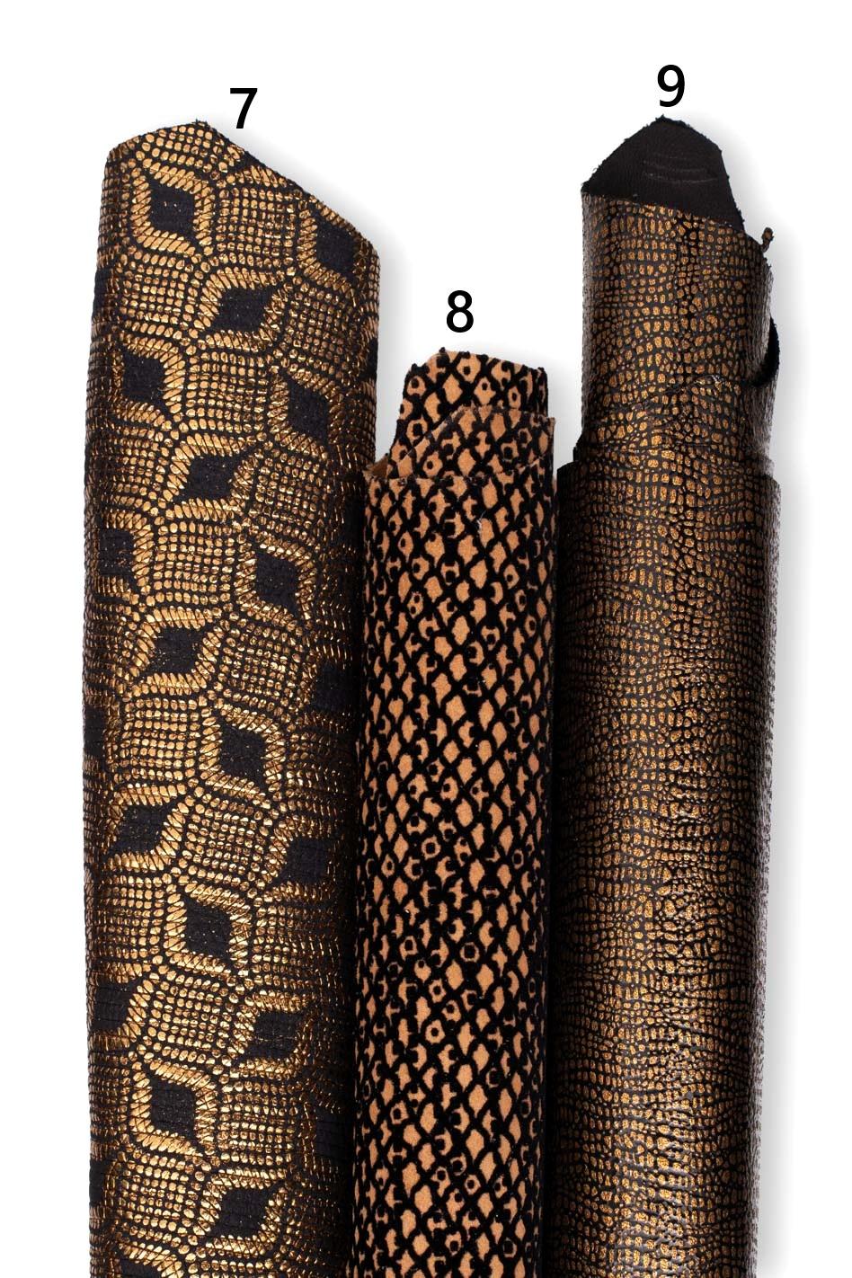 Printed leather hides, leopard giraffe geometric cheetah abstract cortex , full hides available, goatskins B19233-ST La Garzarara