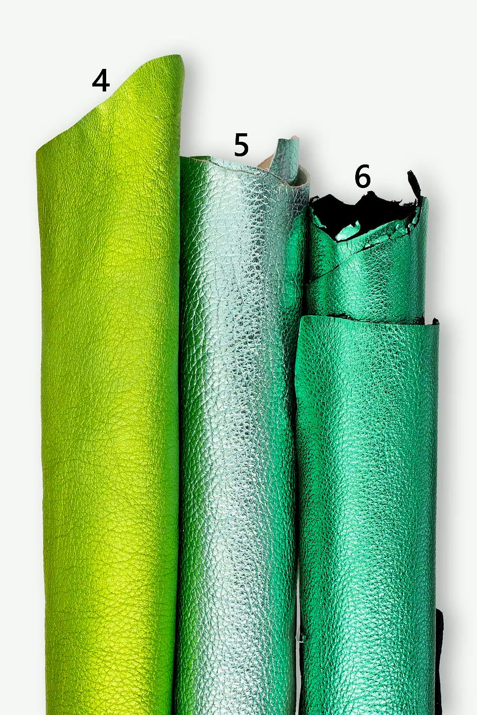 Bright metallic leather hides, colorful pebble goatskins, full hides available, soft laminated skins for DIY projects B19226-MT La Garzarara