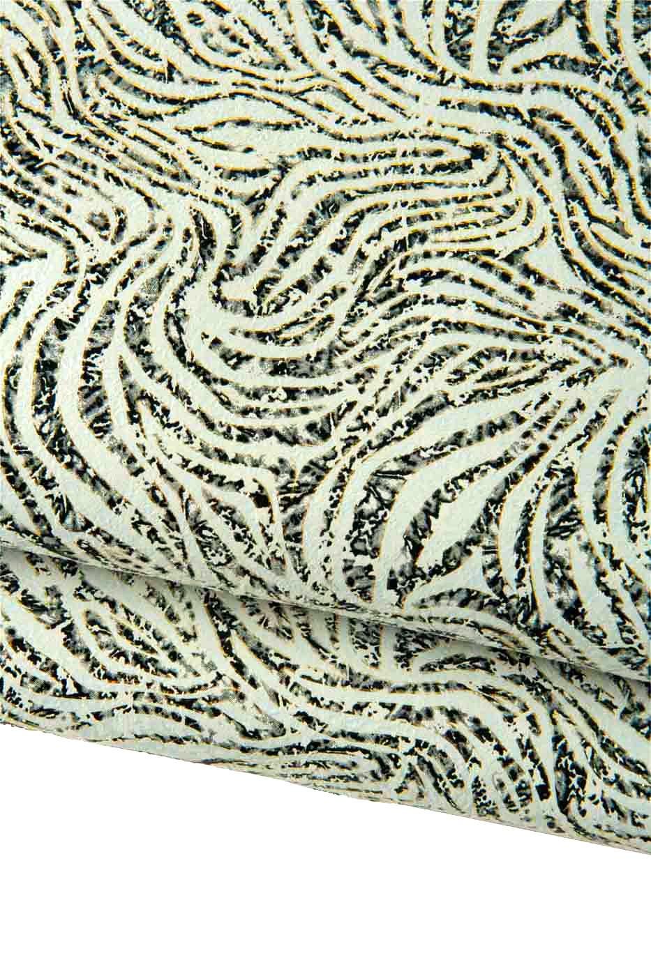 METALLIC ZEBRA textured leather skin, animal printed suede goatskin, soft sparkle material for diy projects B19193-MT(st) La Garzarara
