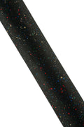 Black textured leather skin, multicolor SPLASH print on black soft lambskin, SOFT sheepskin for diy projects B19200-TB La Garzarara