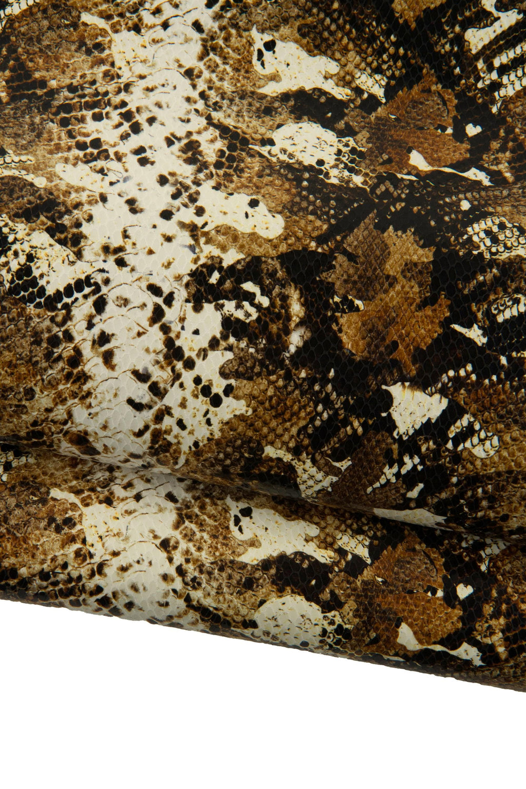 Brown Snake Print Leather Hide, Soft Italian Leather, Reptile Pattern Leather for Bags, Wallets & Leathercraft B19285-ST La Garzarara