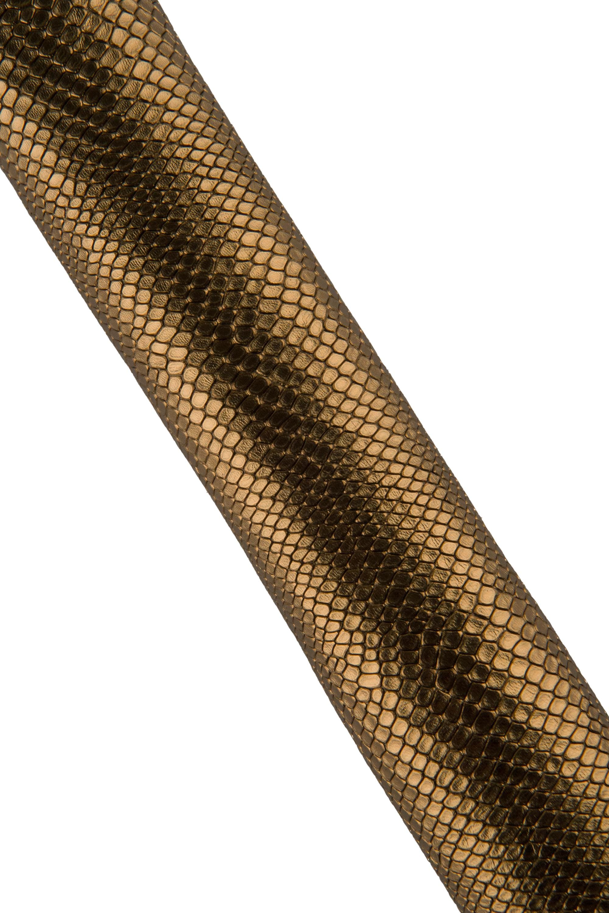 Bronze METALLIC REPTILE printed goatskin, soft embossed leather skin, bright snakeskin for hobbyists B19272-MT(st) La Garzarara