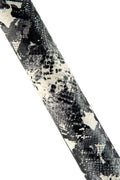 Snakeskin printed leather skin, black & white snake textured, PYTHON pattern on goatskin hide, 0.6 - 0.9 mm B19283-ST La Garzarara